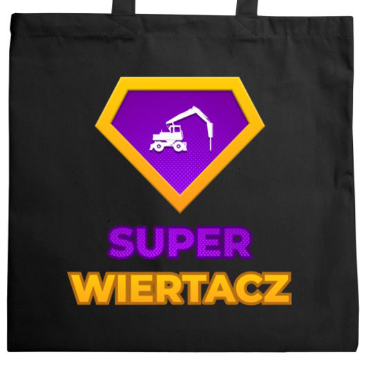 Super Wiertacz - Torba Na Zakupy Czarna