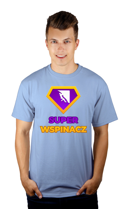 Super Wspinacz - Męska Koszulka Błękitna
