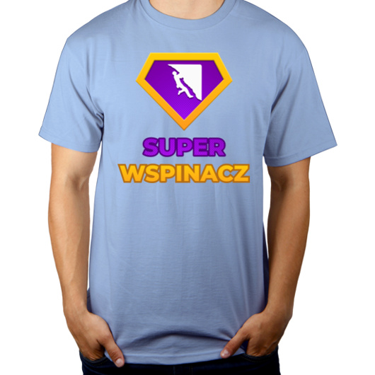 Super Wspinacz - Męska Koszulka Błękitna