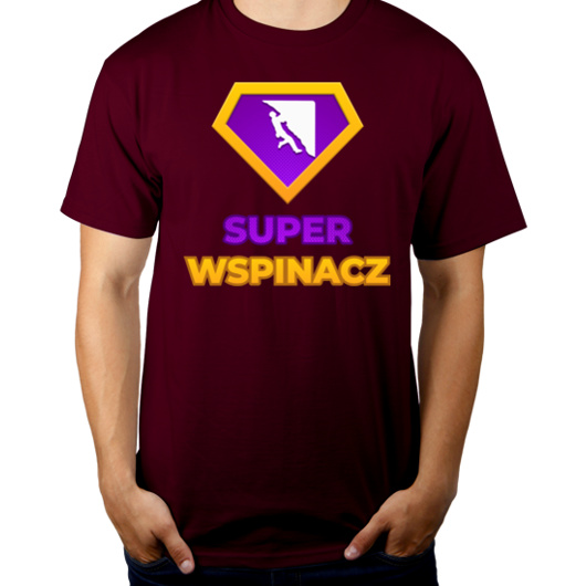 Super Wspinacz - Męska Koszulka Burgundowa