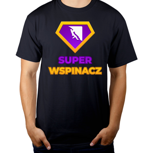 Super Wspinacz - Męska Koszulka Ciemnogranatowa