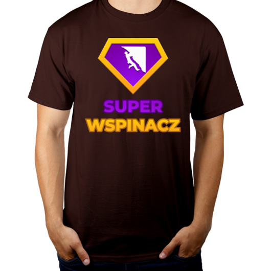 Super Wspinacz - Męska Koszulka Czekoladowa