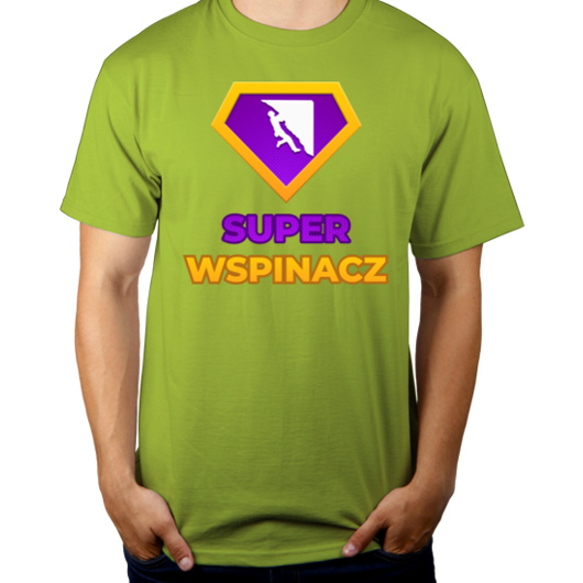 Super Wspinacz - Męska Koszulka Jasno Zielona
