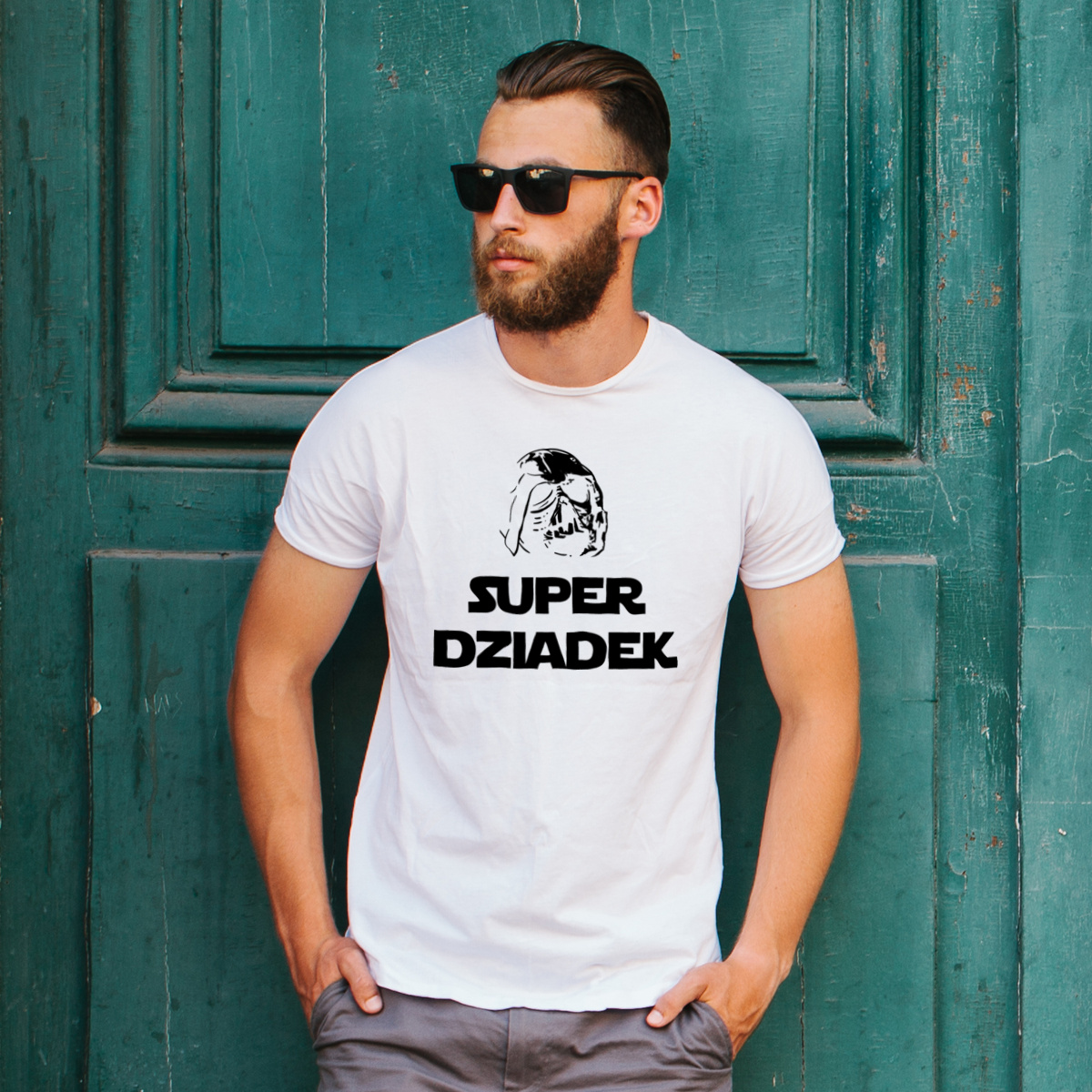 Super dziadek - Męska Koszulka Biała