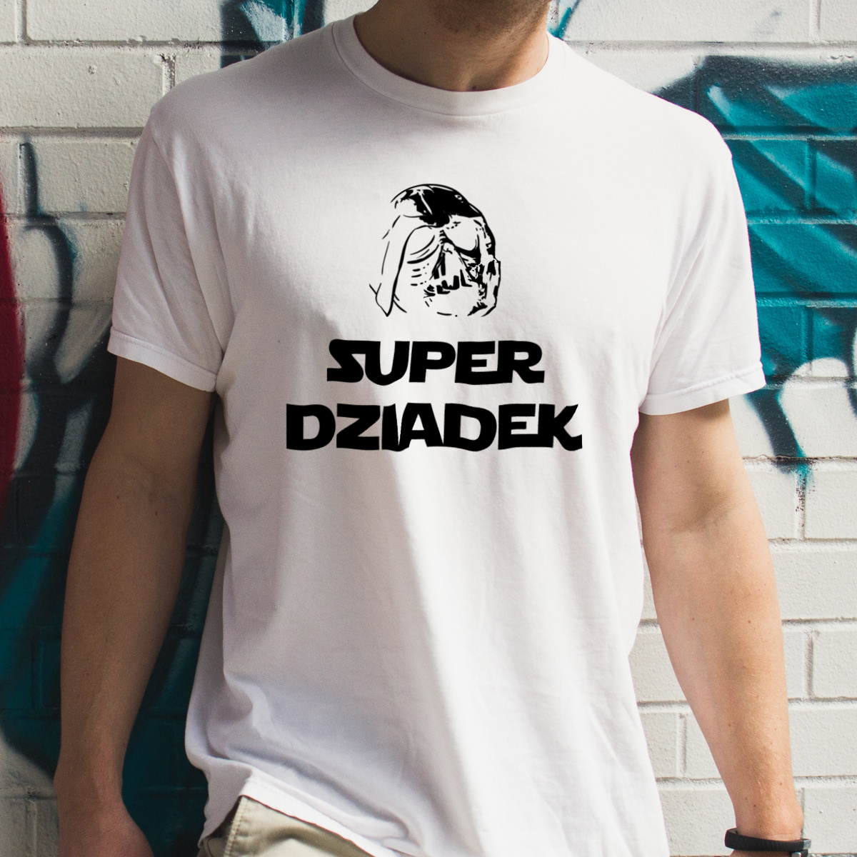 Super dziadek - Męska Koszulka Biała