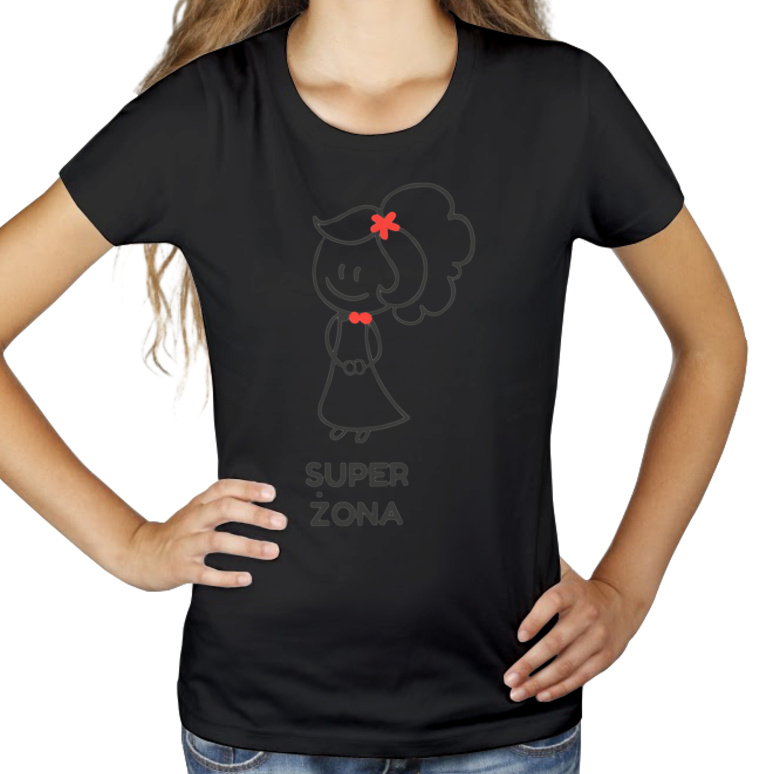 Super żona - Damska Koszulka Czarna