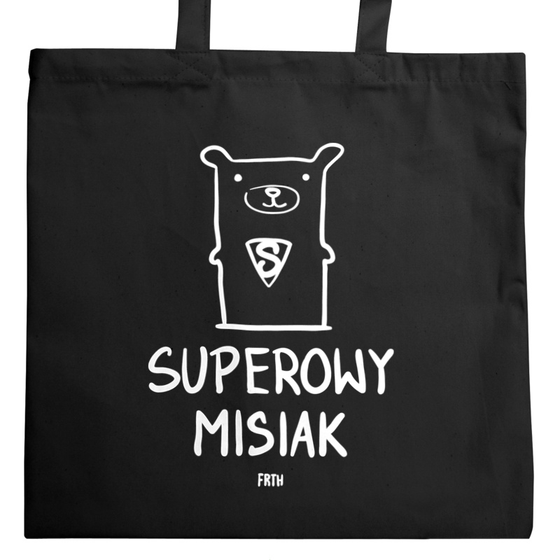 Superowy Misiak - Torba Na Zakupy Czarna