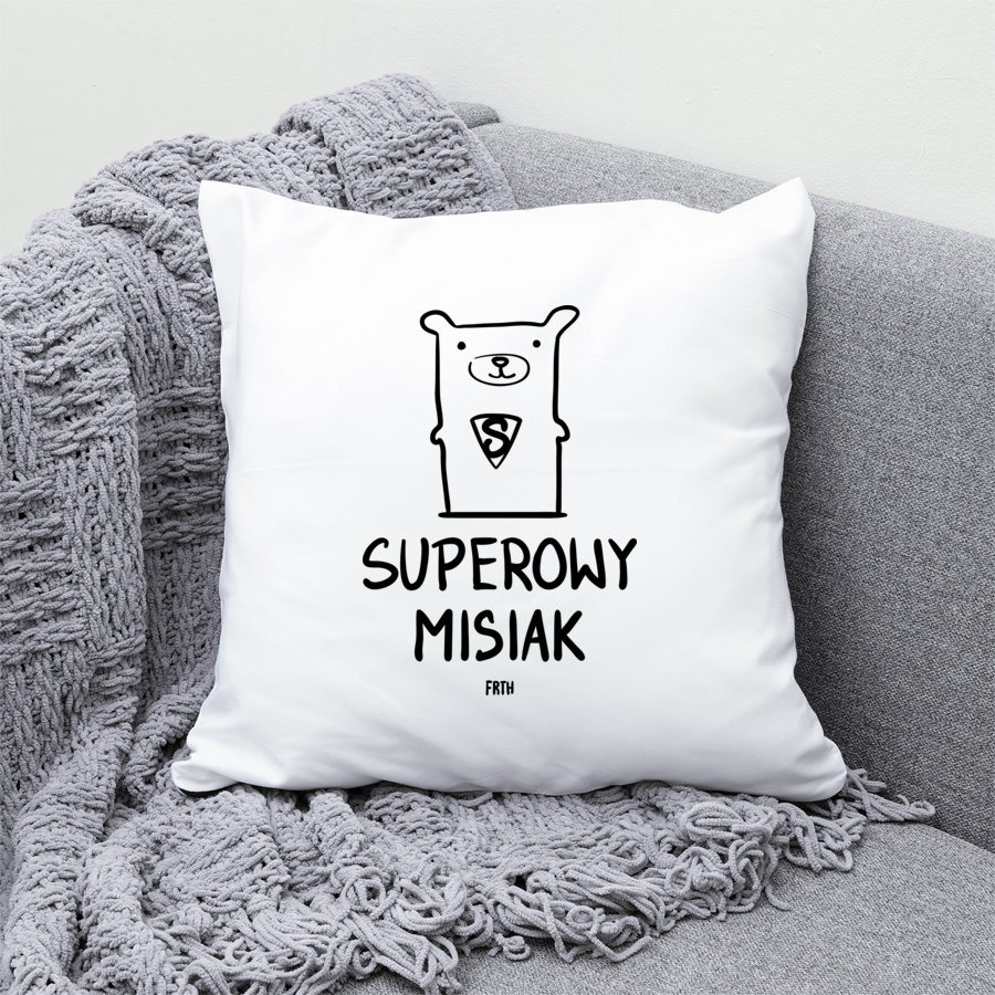 Superowy Misiak - Poduszka Biała
