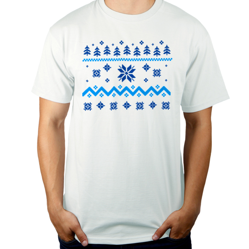 Świąteczny Motyw - Męska Koszulka Biała
