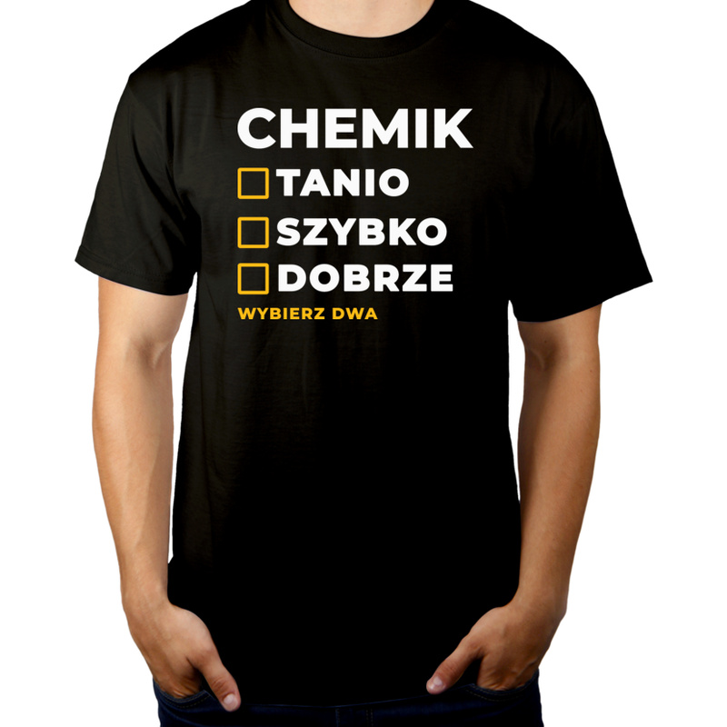 Szybko Tanio Dobrze Chemik - Męska Koszulka Czarna