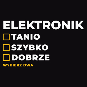 Szybko Tanio Dobrze Elektronik - Męska Koszulka Czarna