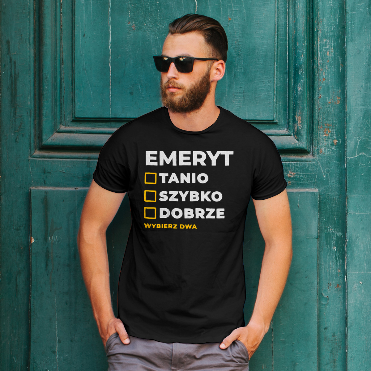 Szybko Tanio Dobrze Emeryt - Męska Koszulka Czarna