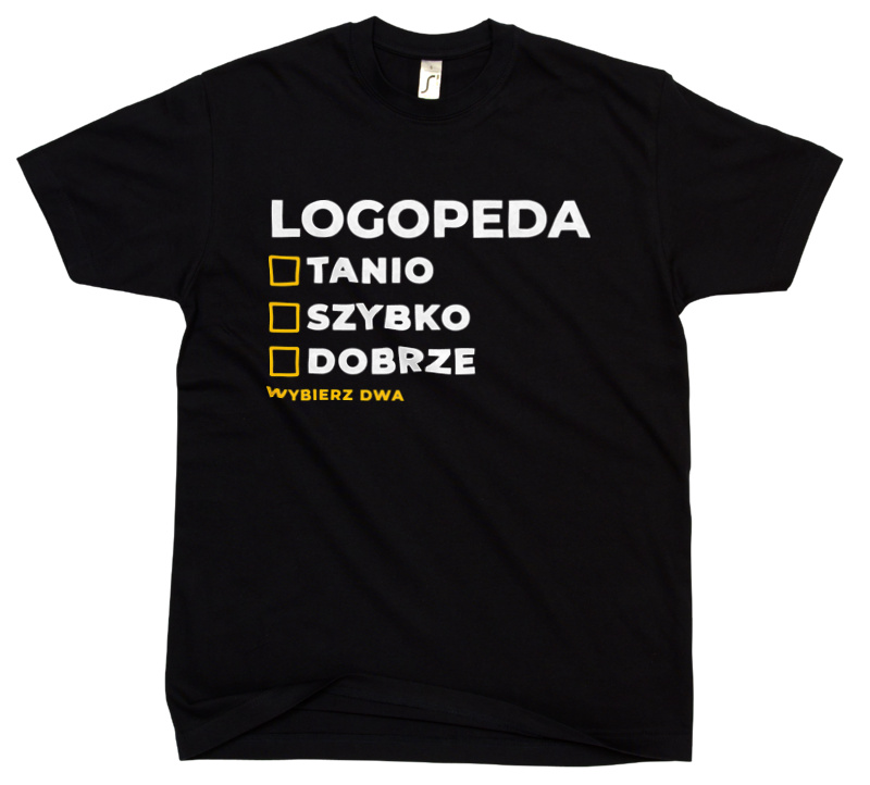 Szybko Tanio Dobrze Logopeda - Męska Koszulka Czarna