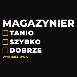 Szybko Tanio Dobrze Magazynier - Męska Koszulka Czarna