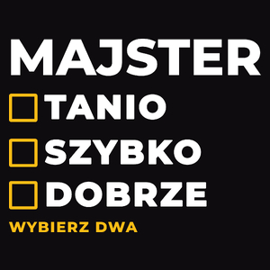 Szybko Tanio Dobrze Majster - Męska Bluza z kapturem Czarna