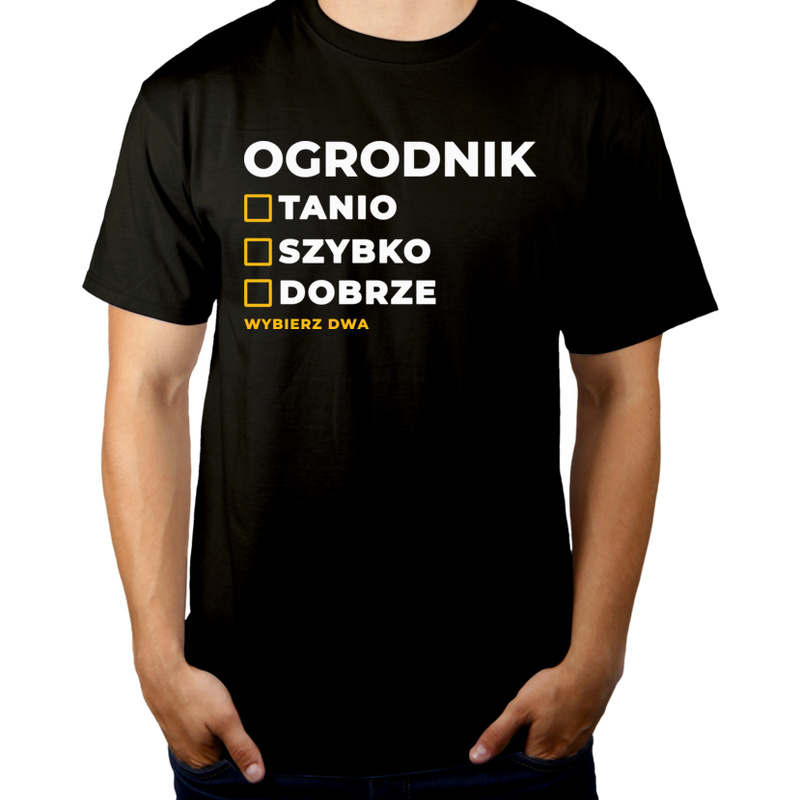 Szybko Tanio Dobrze Ogrodnik - Męska Koszulka Czarna