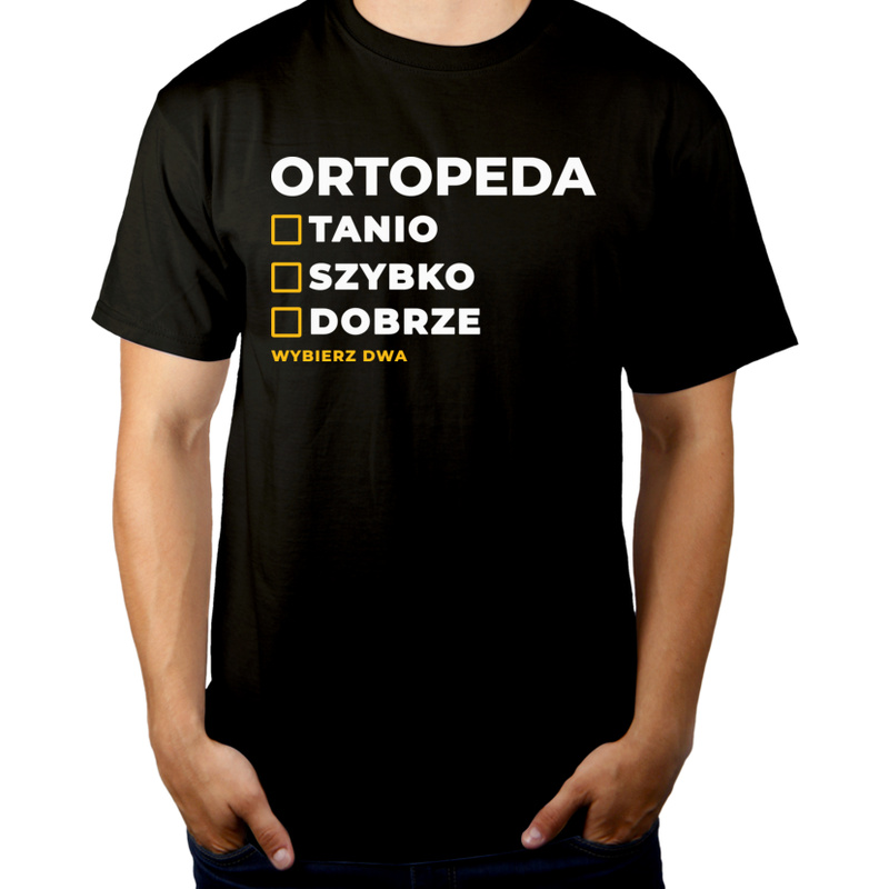 Szybko Tanio Dobrze Ortopeda - Męska Koszulka Czarna
