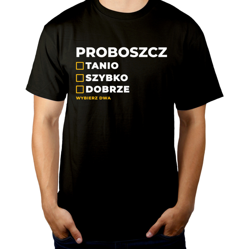 Szybko Tanio Dobrze Proboszcz - Męska Koszulka Czarna