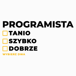Szybko Tanio Dobrze Programista - Poduszka Biała
