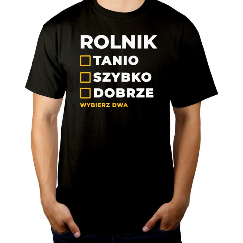 Szybko Tanio Dobrze Rolnik - Męska Koszulka Czarna