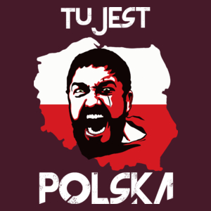 TU jest Polska! - Męska Koszulka Burgundowa