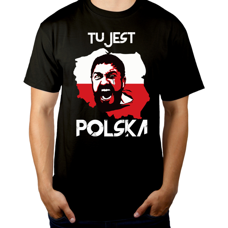 TU jest Polska! - Męska Koszulka Czarna