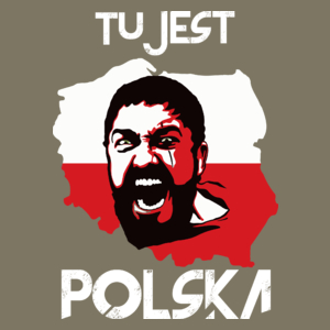 TU jest Polska! - Męska Koszulka Khaki