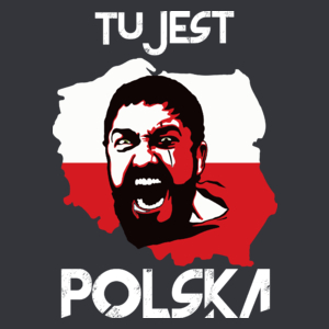 TU jest Polska! - Męska Koszulka Szara