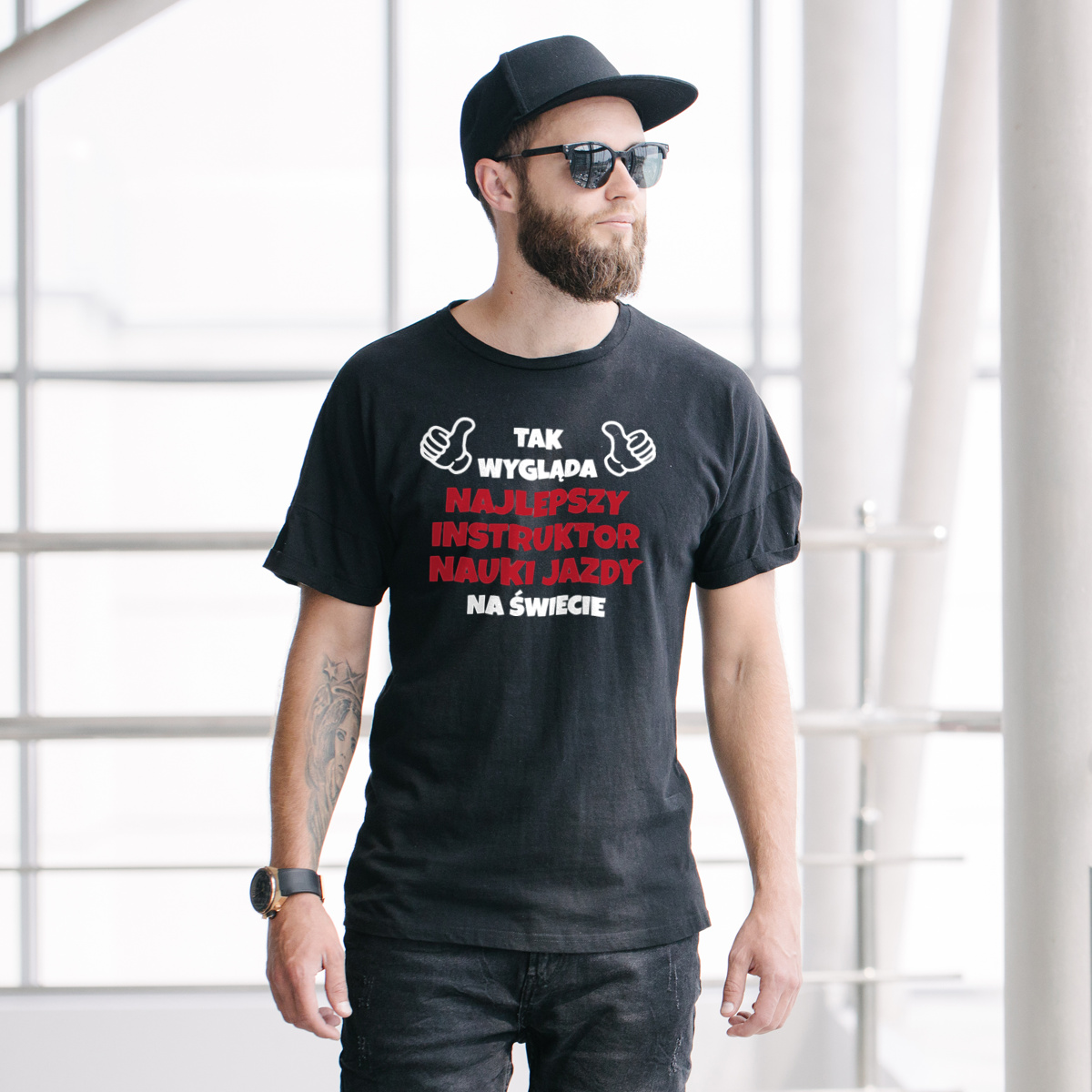 Tak Wygląda Najlepszy Instruktor Nauki Jazdy Na Świecie - Męska Koszulka Czarna