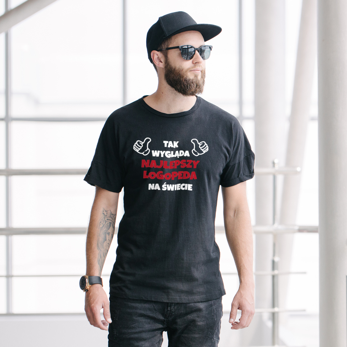 Tak Wygląda Najlepszy Logopeda Na Świecie - Męska Koszulka Czarna