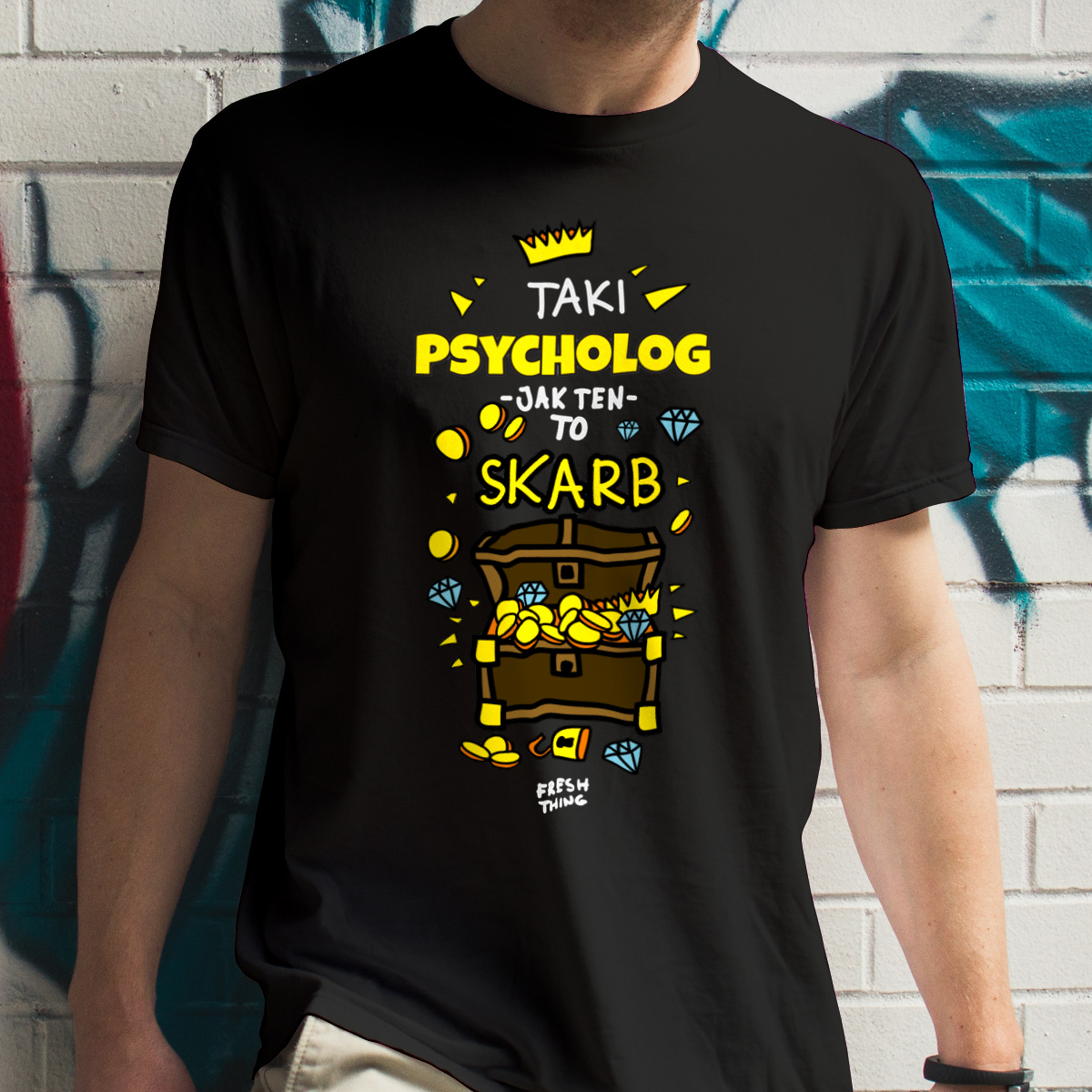 Taki Psycholog To Skarb - Męska Koszulka Czarna