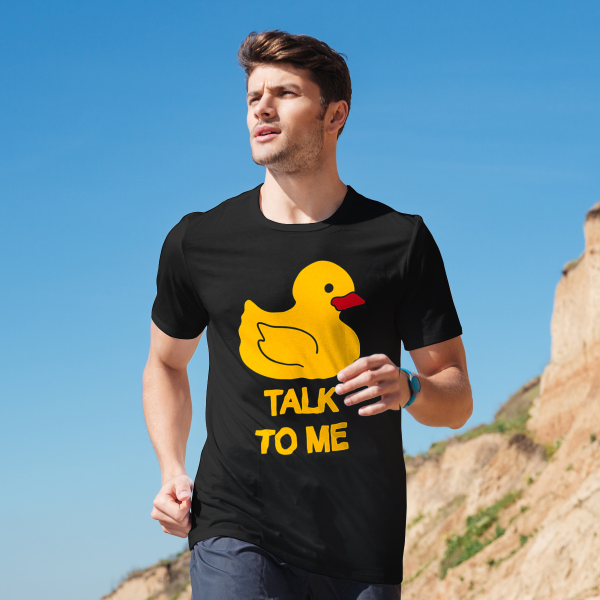 Talk To Me Duck  - Męska Koszulka Czarna