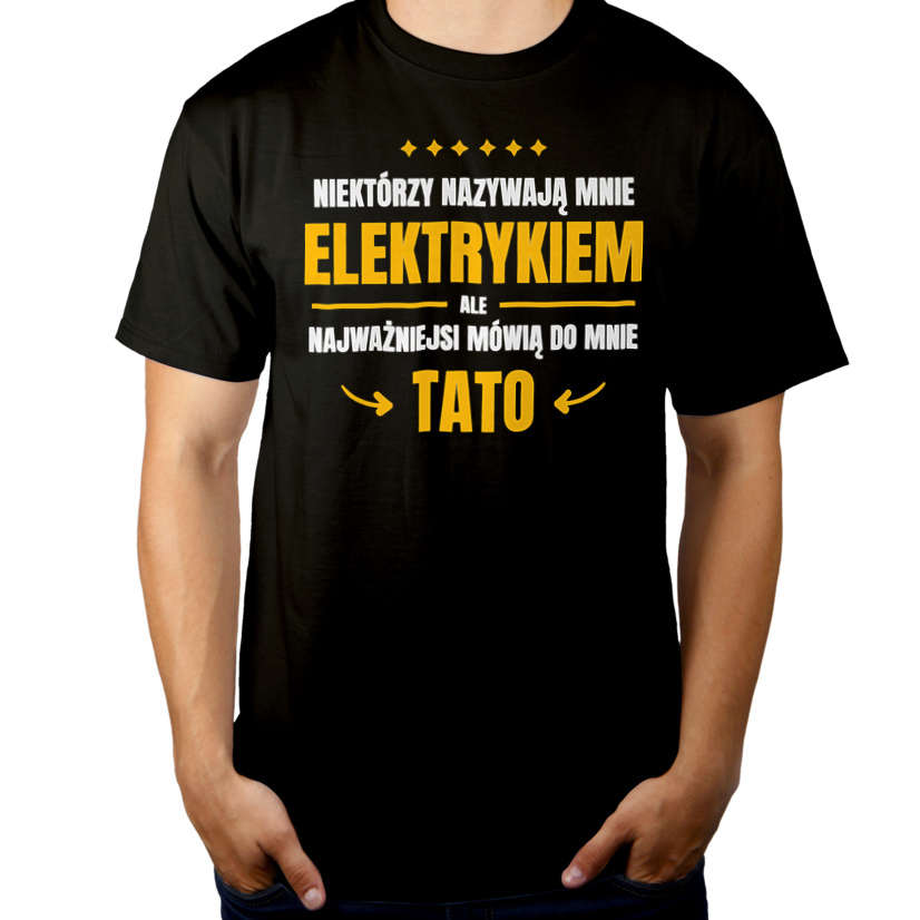 Tata Elektryk - Męska Koszulka Czarna