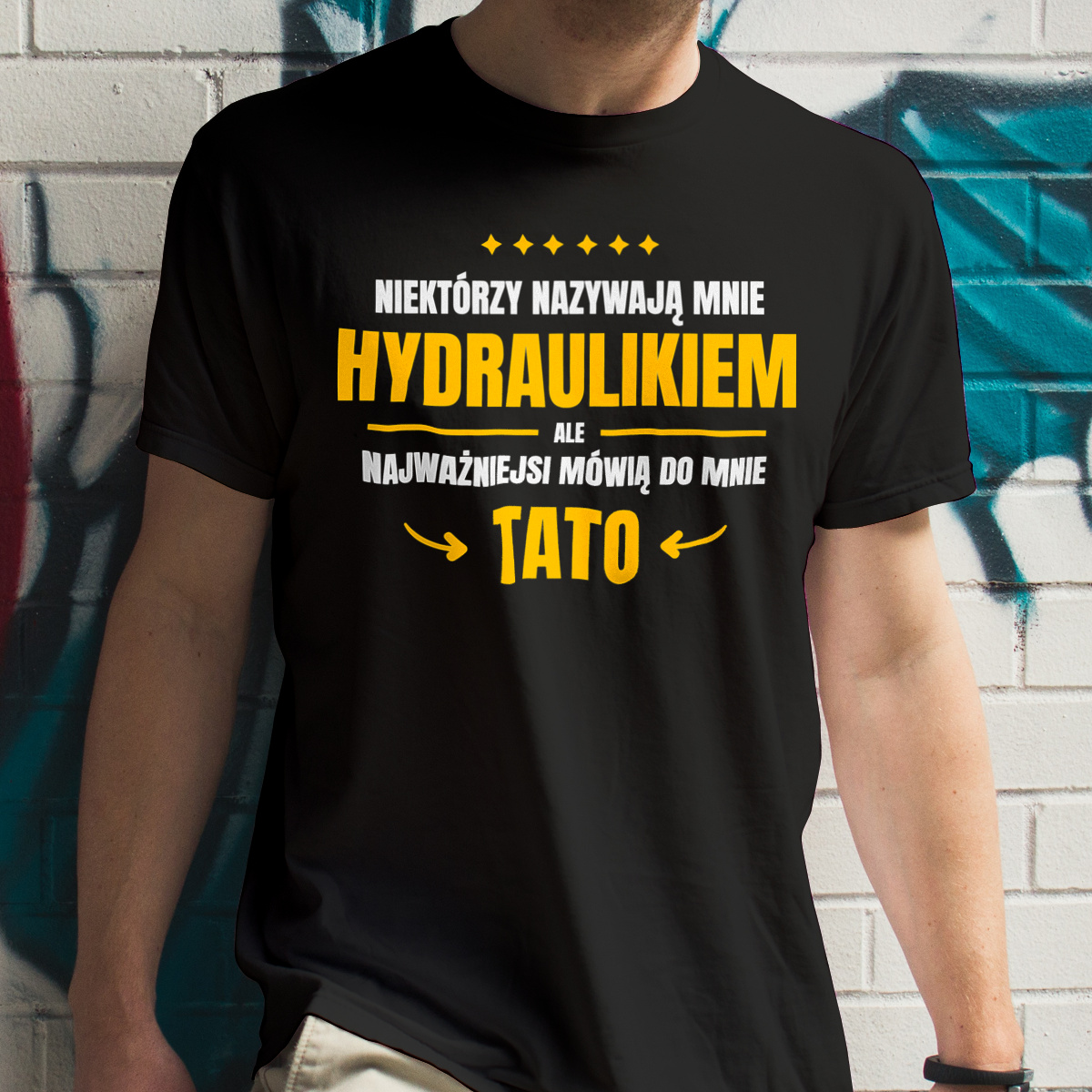 Tata Hydraulik - Męska Koszulka Czarna