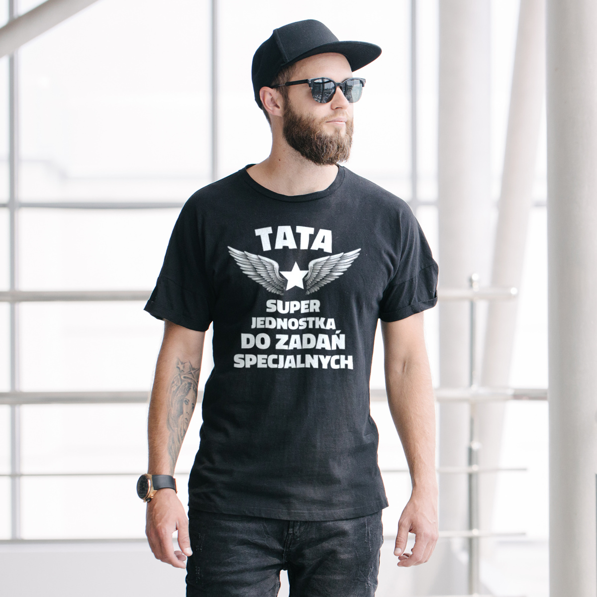 Tata Jednostka Od Zadań Specjalnych - Męska Koszulka Czarna