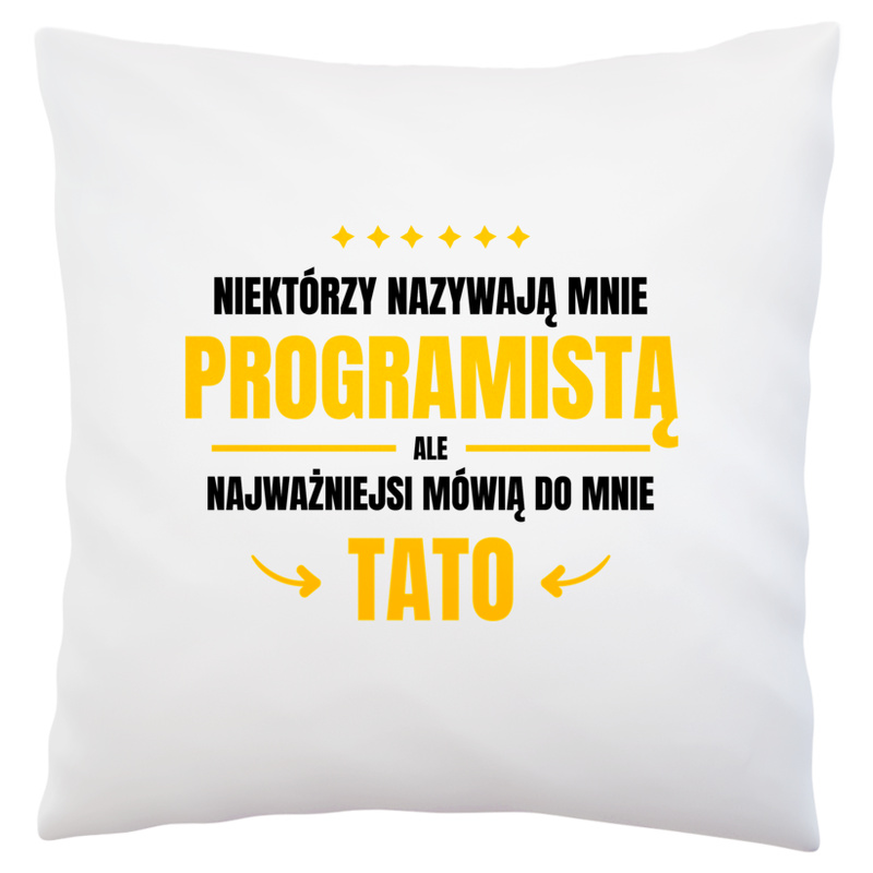 Tata Programista - Poduszka Biała