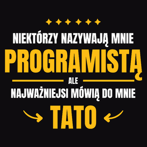 Tata Programista - Męska Bluza z kapturem Czarna