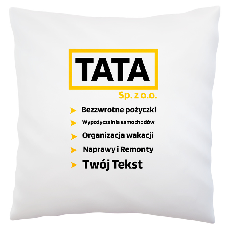Tata Sp zoo Personalizacja - Poduszka Biała