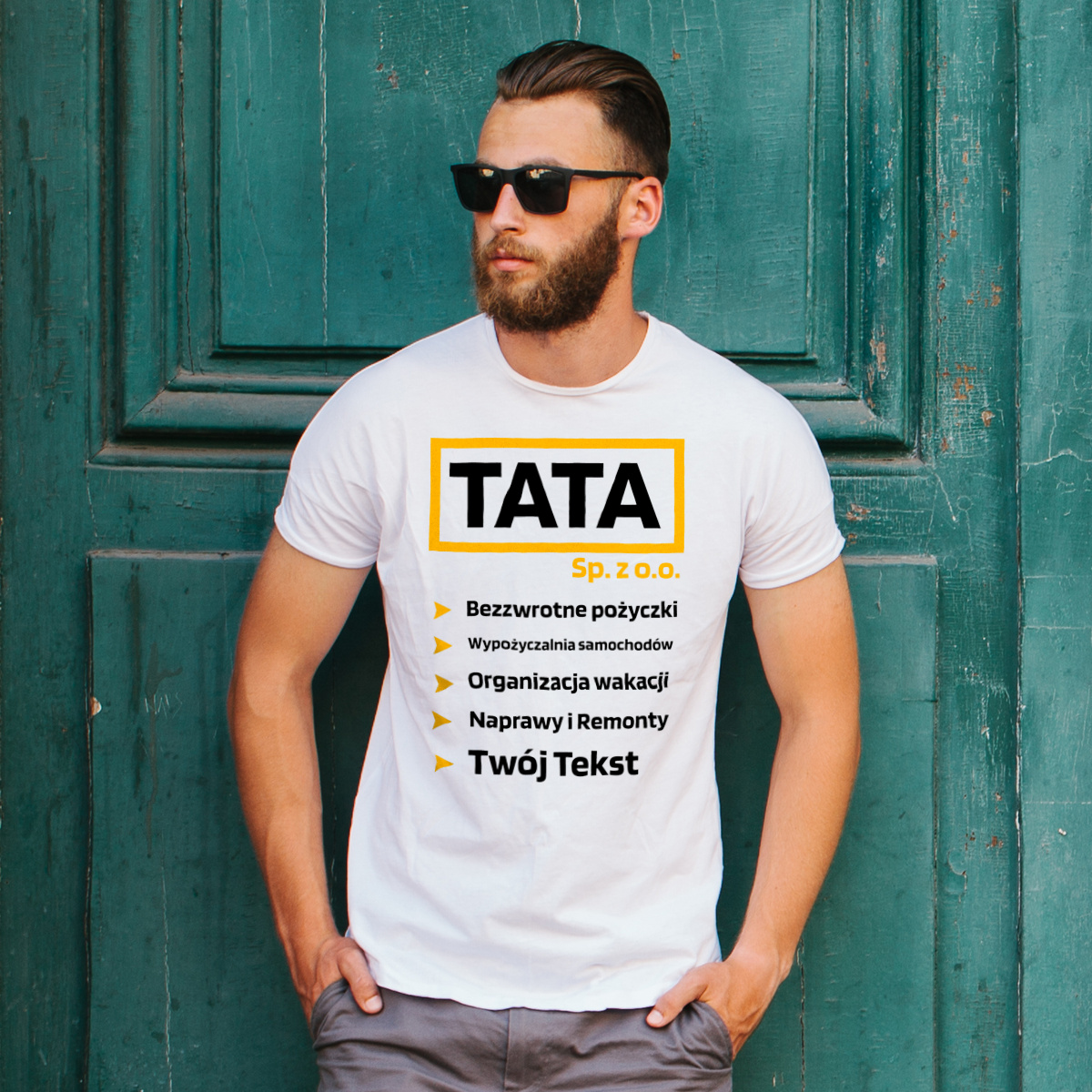 Tata Sp zoo Personalizacja - Męska Koszulka Biała