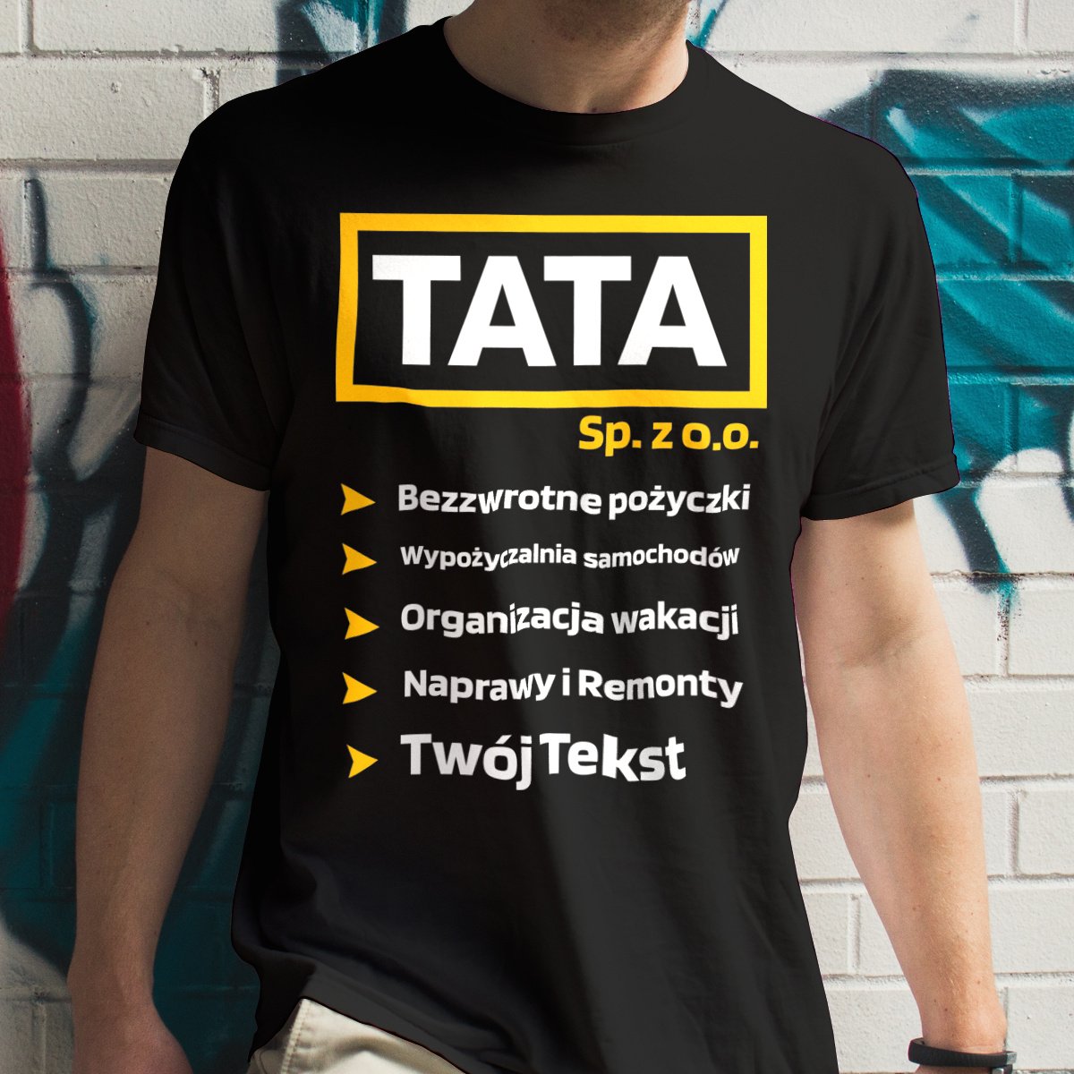 Tata Sp zoo Personalizacja - Męska Koszulka Czarna
