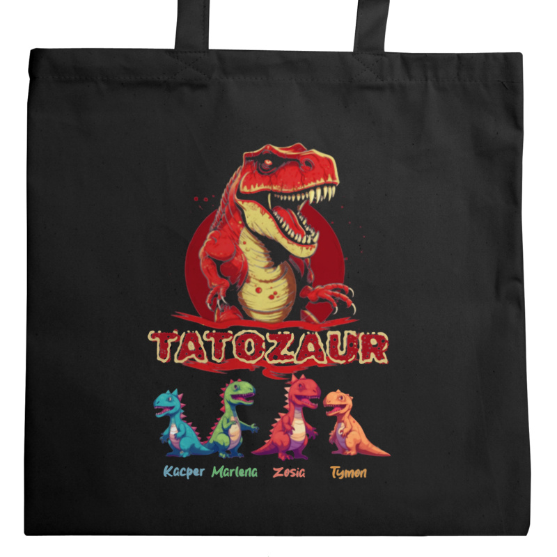 Tatozaur T-rex - Torba Na Zakupy Czarna