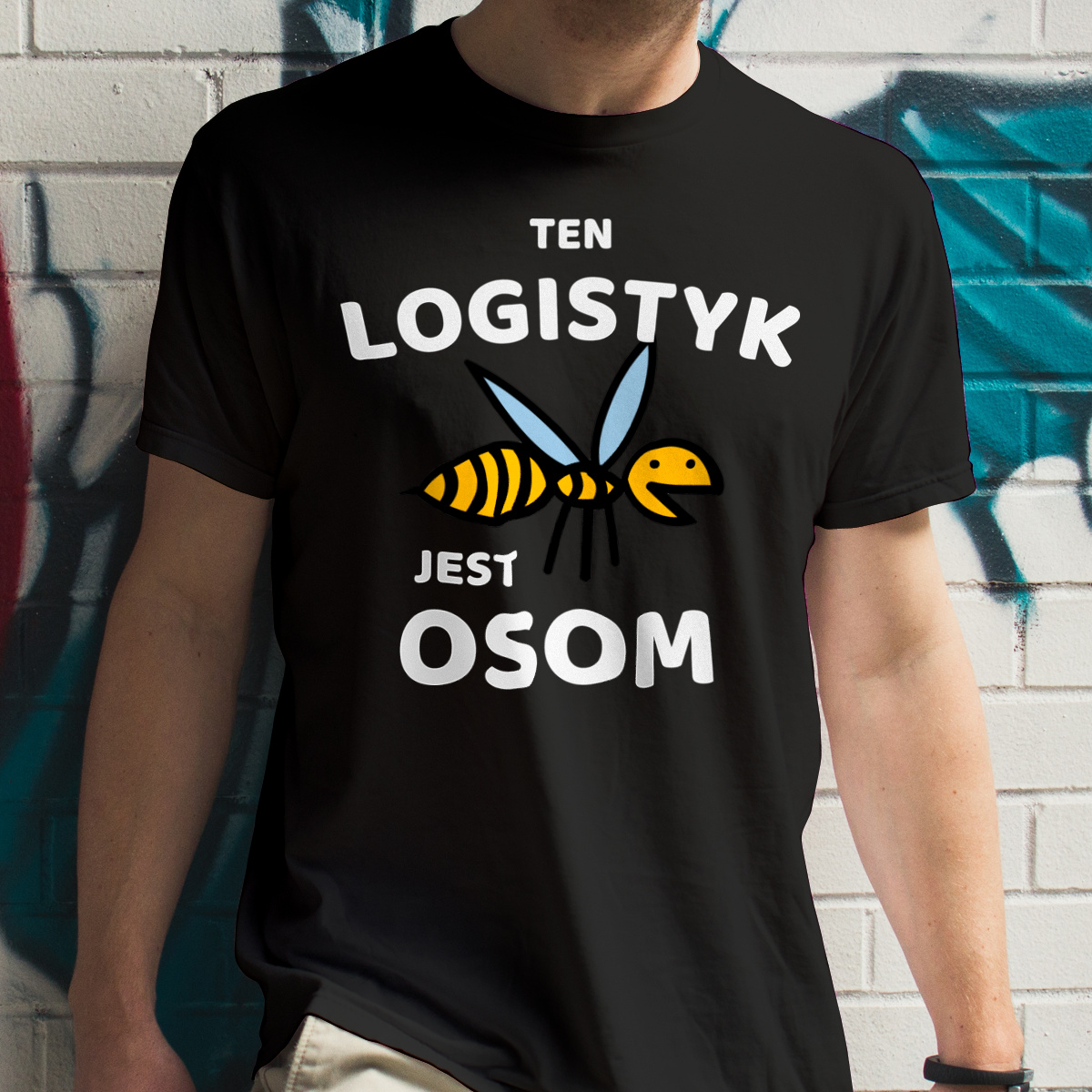 Ten Logistyk Jest Osom Awesome - Męska Koszulka Czarna