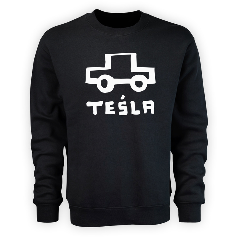 Tesla Teśla - Męska Bluza Czarna