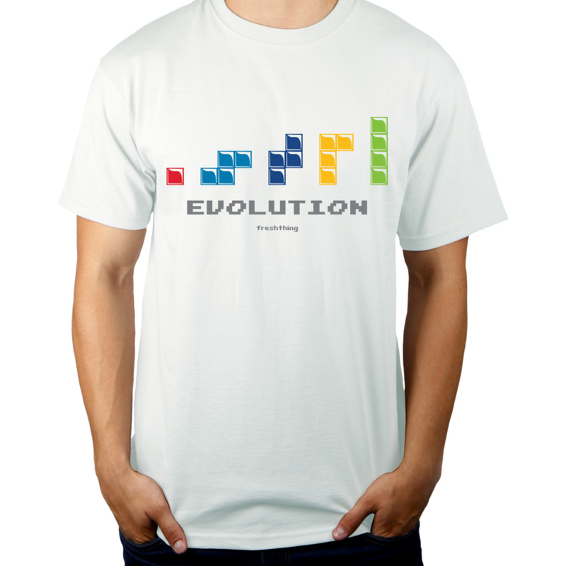 Tetris Evolution - Męska Koszulka Biała