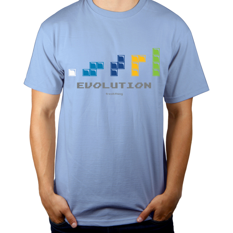 Tetris Evolution - Męska Koszulka Błękitna