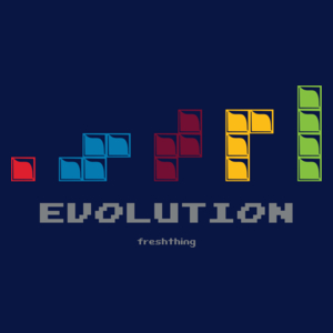 Tetris Evolution - Męska Koszulka Ciemnogranatowa