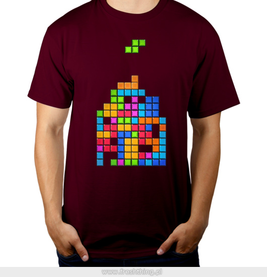 Tetris game - Męska Koszulka Burgundowa