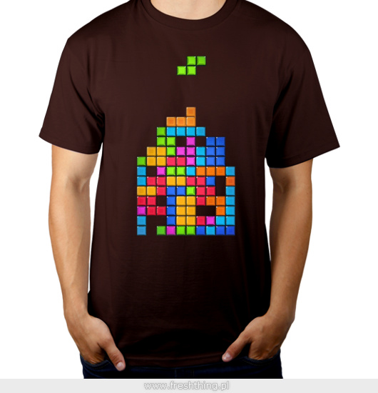 Tetris game - Męska Koszulka Czekoladowa