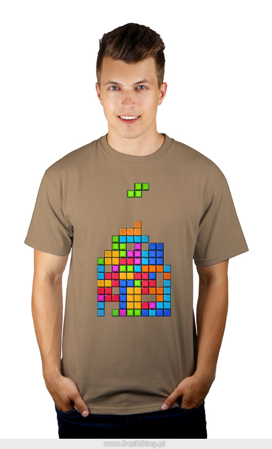 Tetris game - Męska Koszulka Jasno Szara