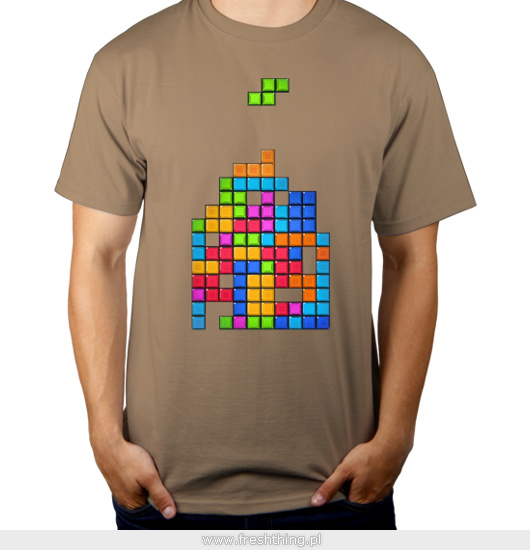 Tetris game - Męska Koszulka Jasno Szara